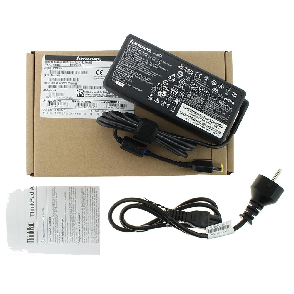 AC Adapter Original Lenovo 135 Watt, 20 Volt, 6,75 Ampere